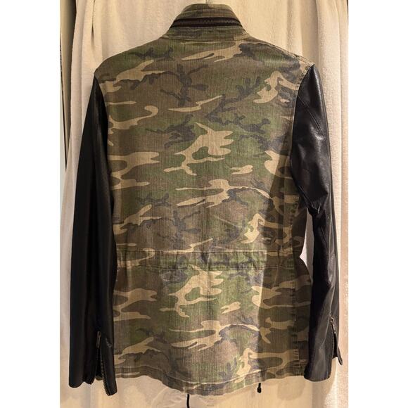 JET John Eshaya Women's Camo 3/4 Length Zip Jacket Cotton w/Lamb Leather Jacket - Picture 3 of 7